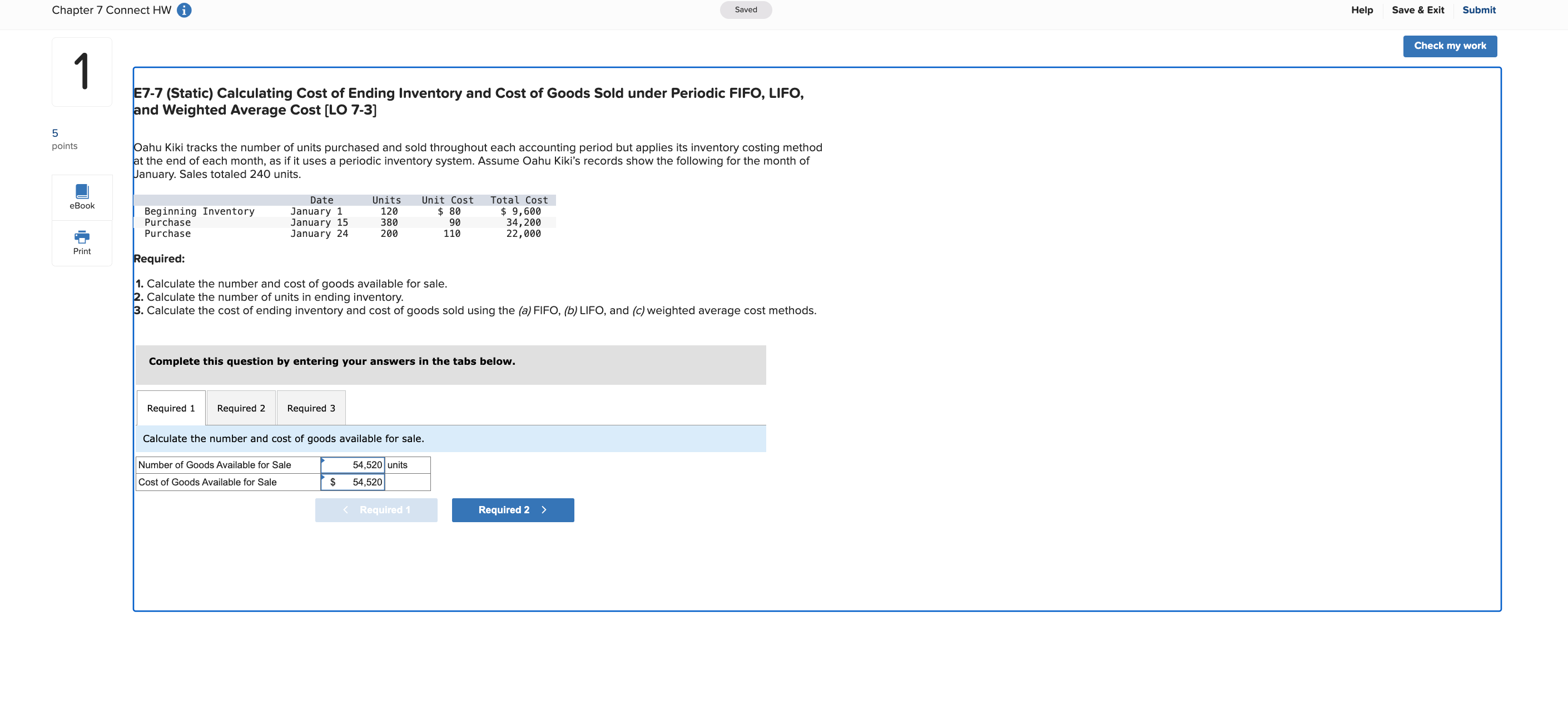 Please help with the right information. Thank you E7-7 (Static) Calculating Cost