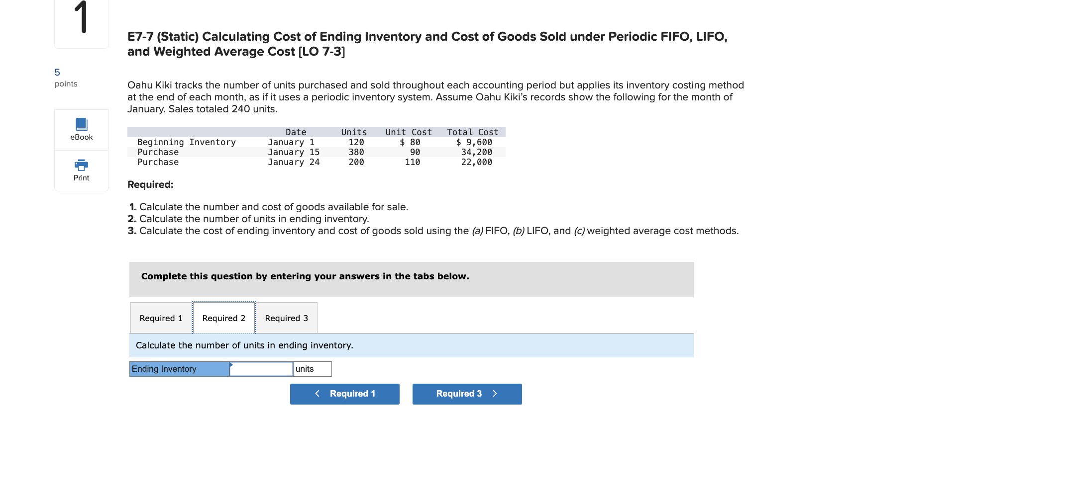 of Ending Inventory and Cost of Goods Sold under Periodic FIFO, LIFO,