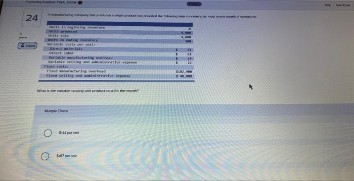plese help, will upvote What is the variable cossing irst product cour