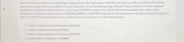  Meyer $. Smith is a full-service technology company. It provides equipment,