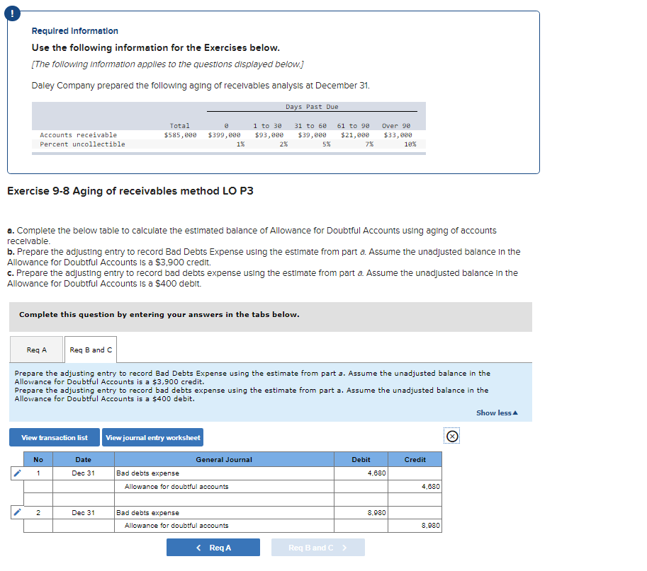 following information for the Exercises below. [The following Information applies to the