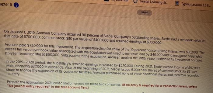  apter 6 i Digital Learning &... Typing lessons | F. Saved