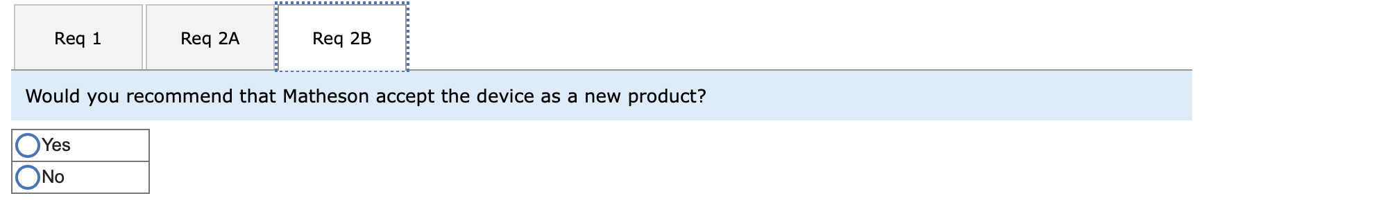 studies that revealed the following information: New equipment would have to be