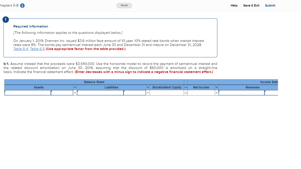  hapters 5-8 Saved Help Save & Exit Submit Required information [The
