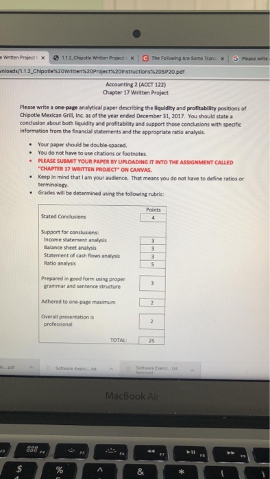  G Please write Written Project x 112 Chipotle Written Project The