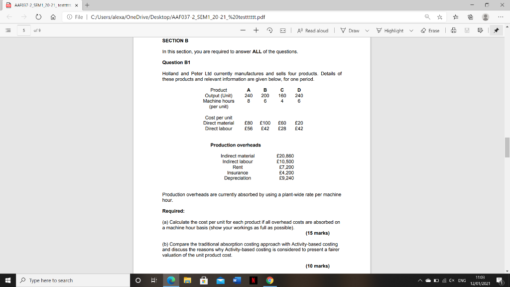 E AAF037 2 SEM1 20 21 test X + A 5