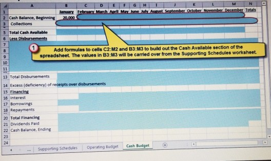 of 34 - Beginning/Ending Cash Balance A B B D 1 Spreadsheet