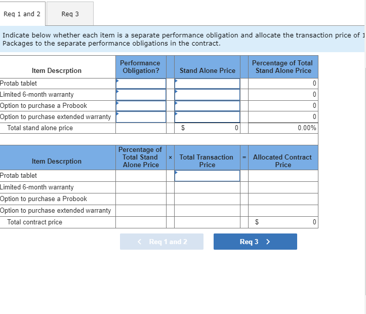 sales price of a Protab Package includes the following: One Protab computer.