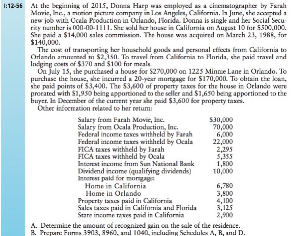  I 12-56 At the beginning of 2015, Donna Harp was employed