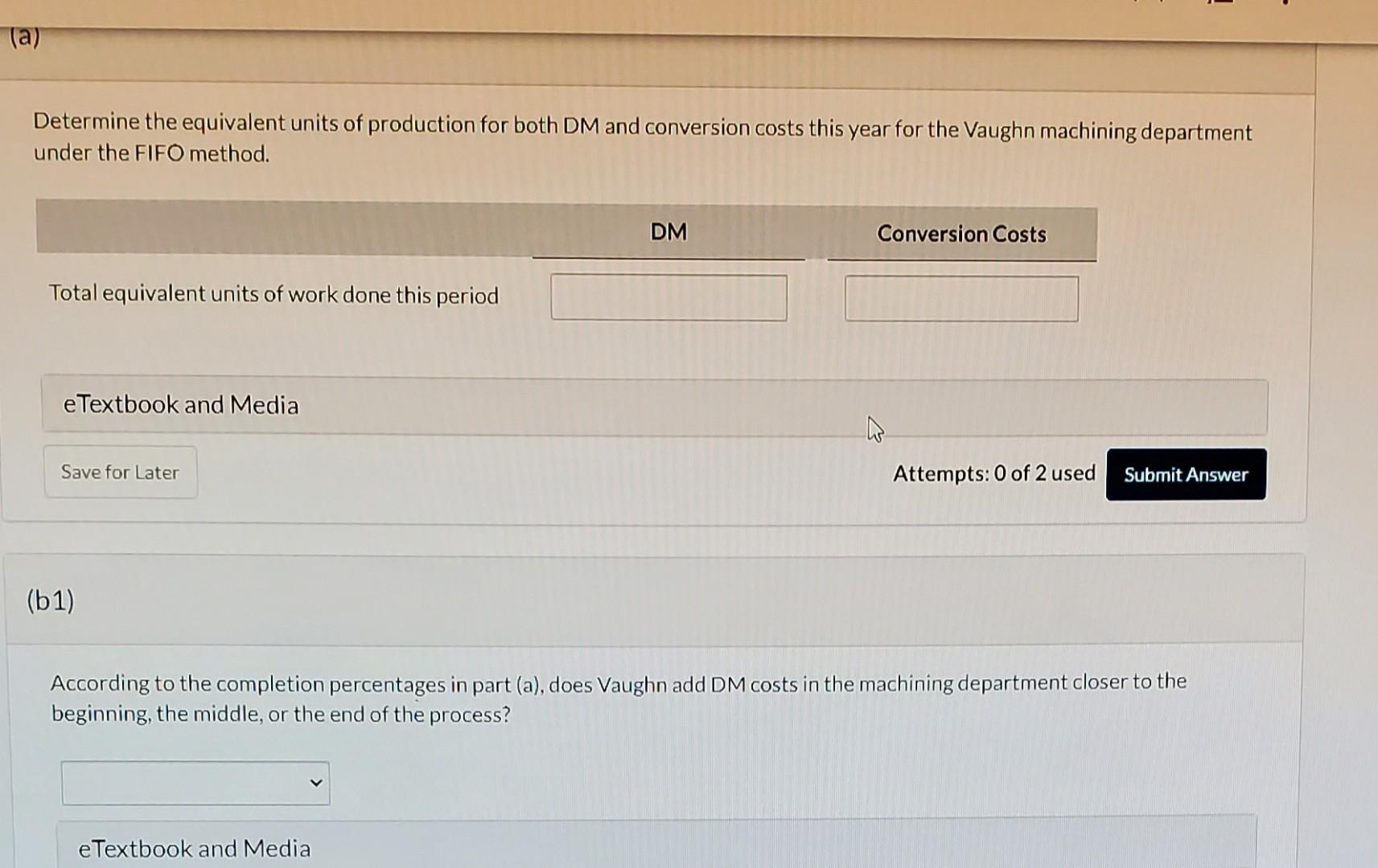 Progress The machining department of Vaughn Manufacturing had a busy year! Management
