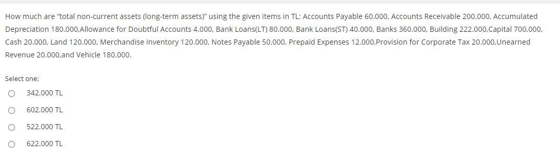  How much are "total non-current assets (long-term assets)" using the given