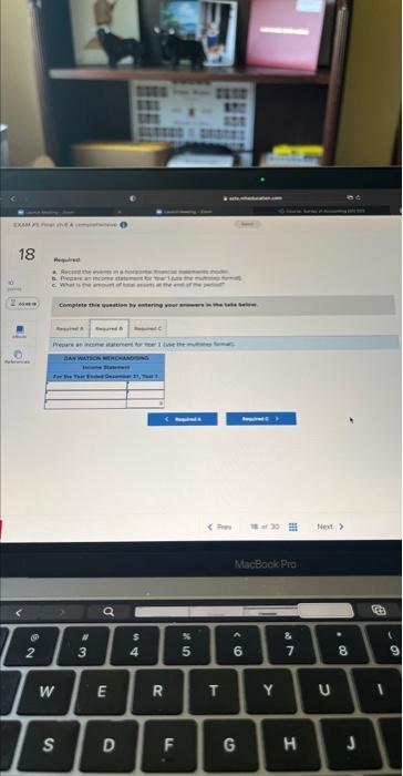 its first year of operation. Assume that Watson uses the perpetual inventory