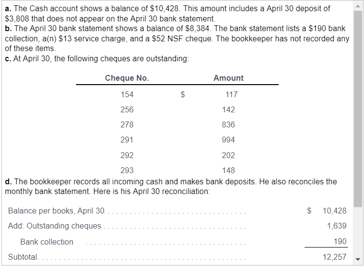 preparing the bank section of the bank reconciliation. Then complete the book
