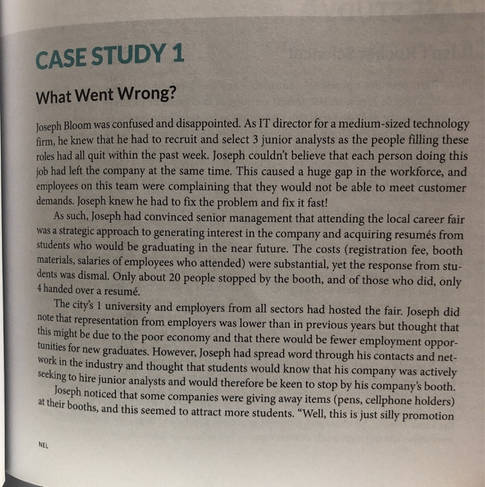 CASE STUDY 1 What Went Wrong? Joseph Bloom was confused and