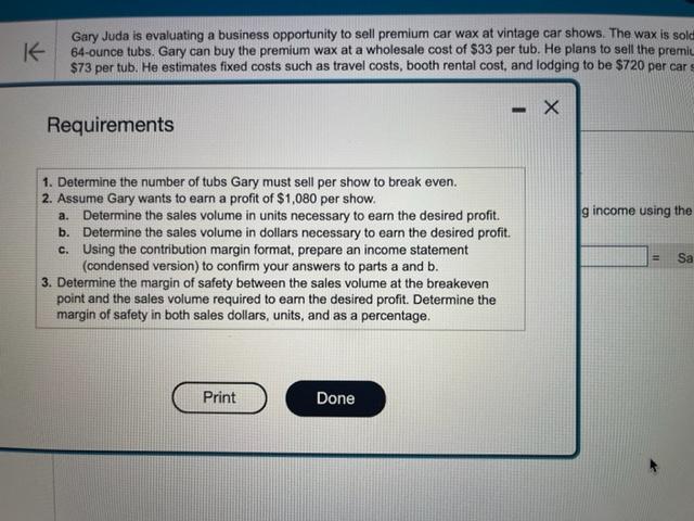 opportunity to sell premium car wax at vintage car shows. The wax