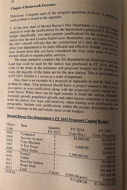  98 Chapter 4 Homework Exercises each problem is found in the