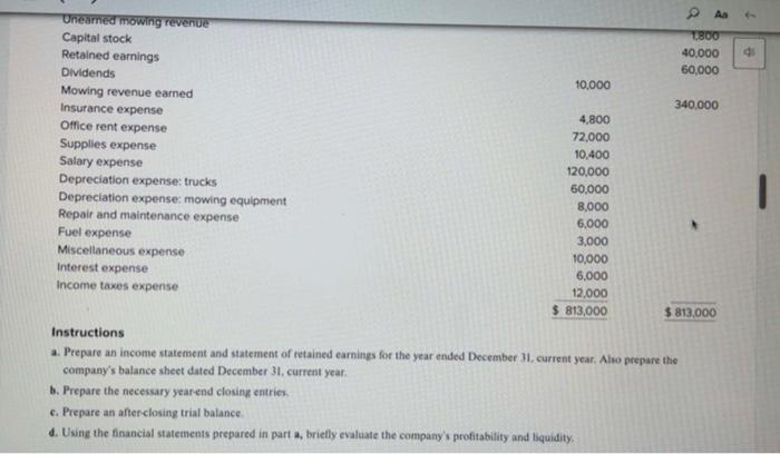 and Closing Entries of a Profitable Company 3 LO5-1, (G) LO5-2, (3)