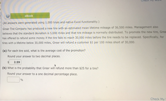  part b eBook (All answers were generated using 1,000 trials and