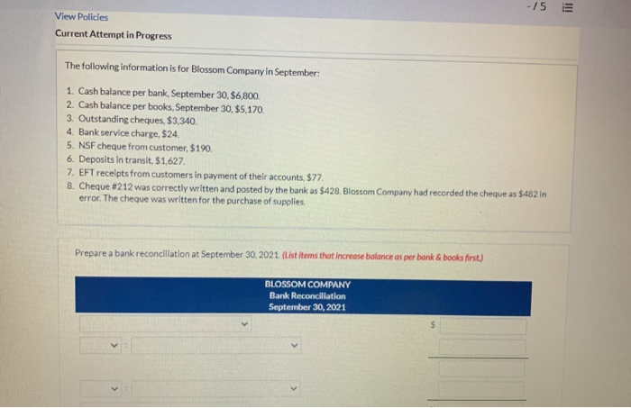  -/5 View Policies Current Attempt in Progress The following information is