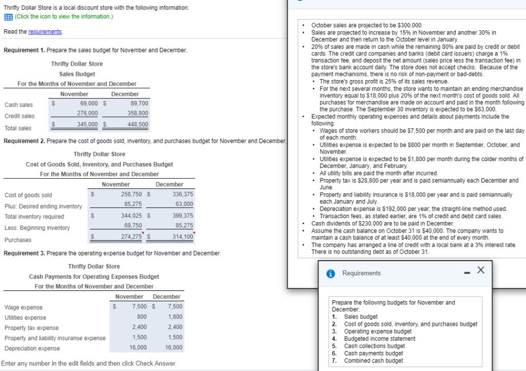 Please start by solving from Requirement 5, 6 and 7. Thanks! Thrifty