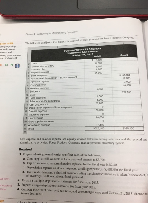  microsoft excell format Chapter 4 Accounting for Merchandising Operations 2 P3