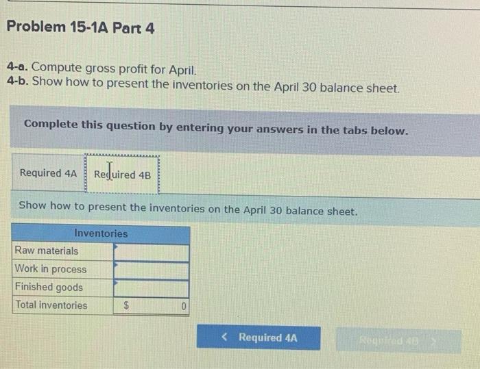 $85,000, Raw materials purchases in April are $530,000, and factory payroll cost