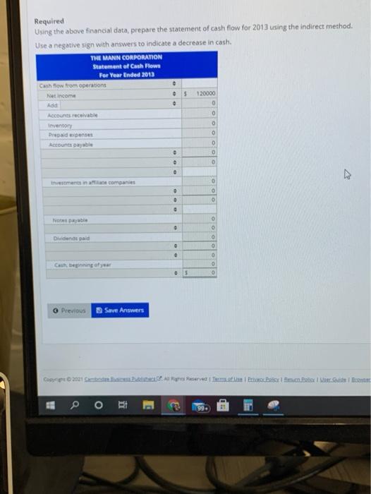 consolidated financial statements of the Mann Corporation as of year end 2012