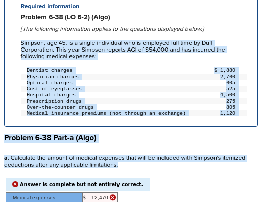  Simpson, age 45, is a single individual who is employed full