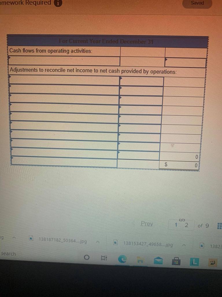 Lansing Companys current-year income statement and selected balance sheet data at December
