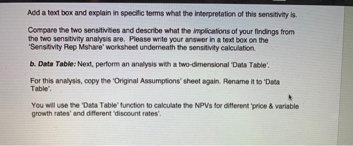 text book (p. 204). The assumptions are all summarized in the Excel