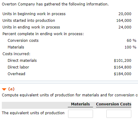  Also, b) Compute the unit costs for the month. Materials ^