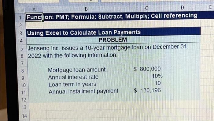 please show the work, show how to solve it on excel