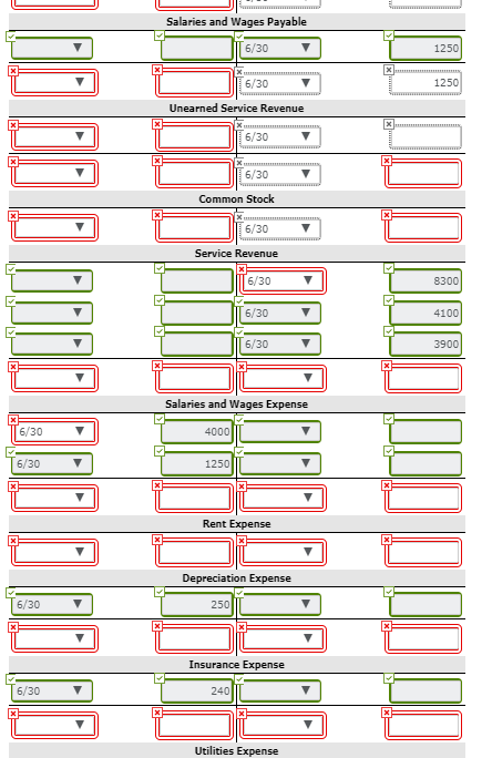 Consulting, on June 1, 2017. The trial balance at June 30 is