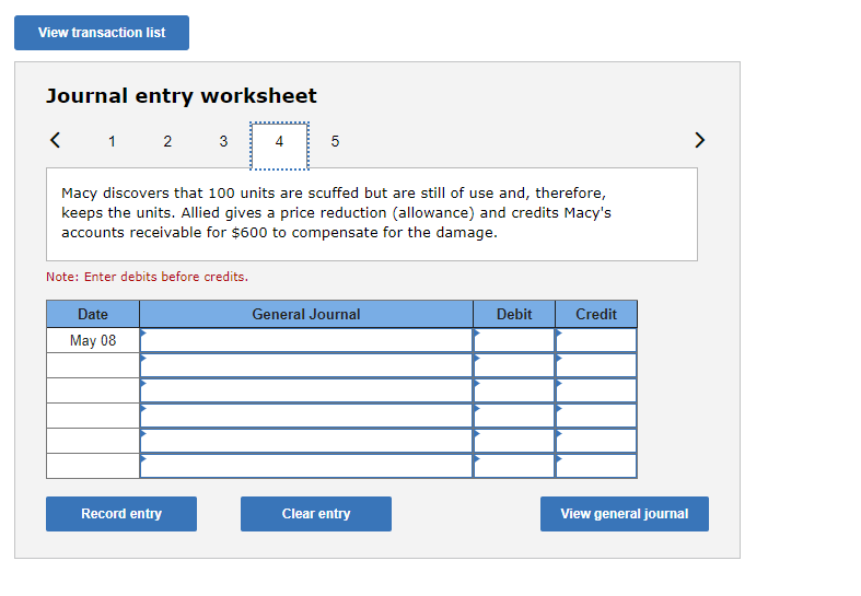 products. 5 points May 3 Allied made its first and only purchase