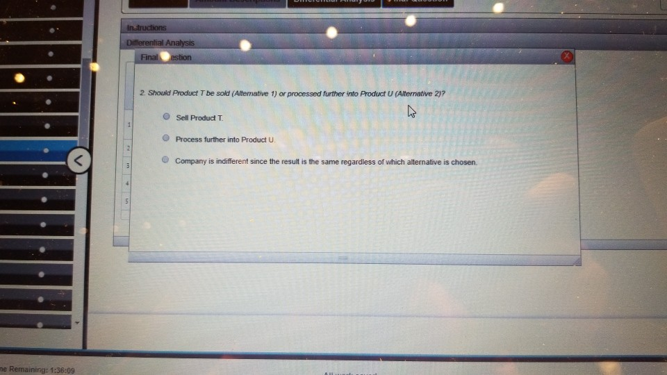 47 per pound T can be sold without additional processing for 57.66