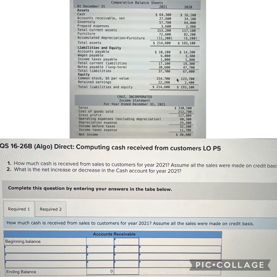 Use the following information for the Quick Study below. (Algo) Skip