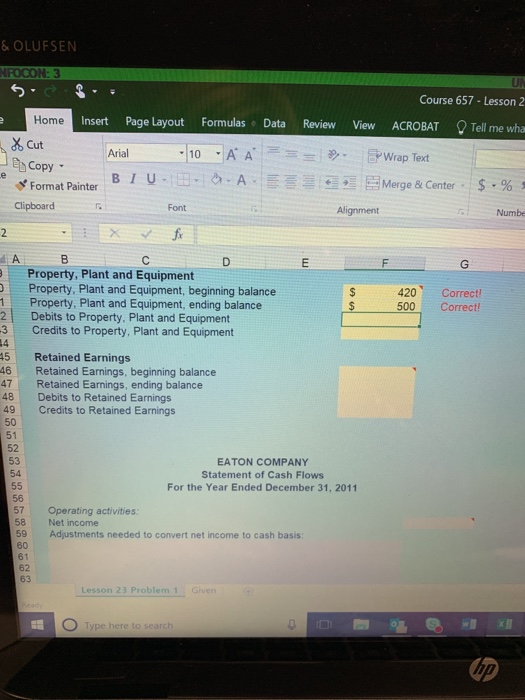 Comparative Balance Sheet December 31, 2011 and 2010 Cash Accounts receivabl. Inventory