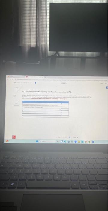  QS 12-3 (static) indirect: Computing cash flows from operations LO P2