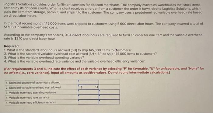  Logistics Solutions provides order fulfillment services for dot.com merchants. The company