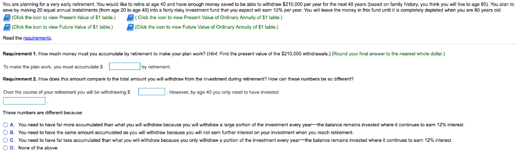 plan to save by making 20 equal annual installments (from ace