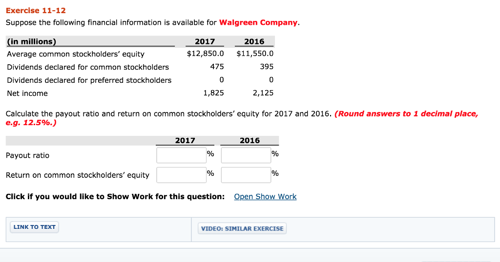 Please help! It would be greatly appreciated! Exercise 11-12 Suppose the following