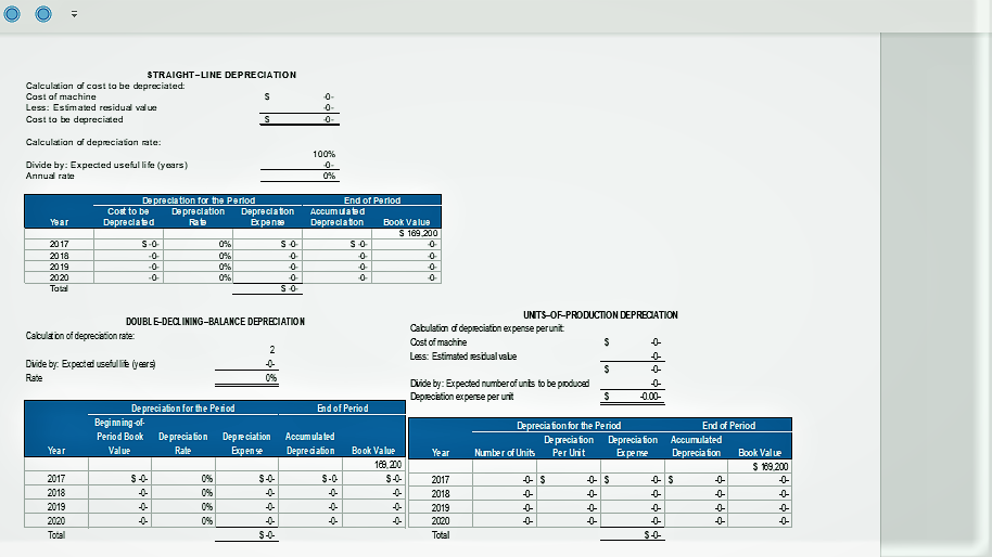 Exercise 9-6 Alternative depreciation methodsstraight-line, double-declining-balance, and units-of-production CHECK FIGURES: b. 2019