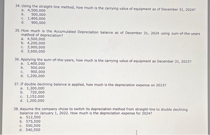 please solve with solutions 34-38 Please solve the following with its corresponding