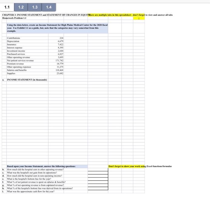Please help, show calcuations in excel, show work Help please, Create an