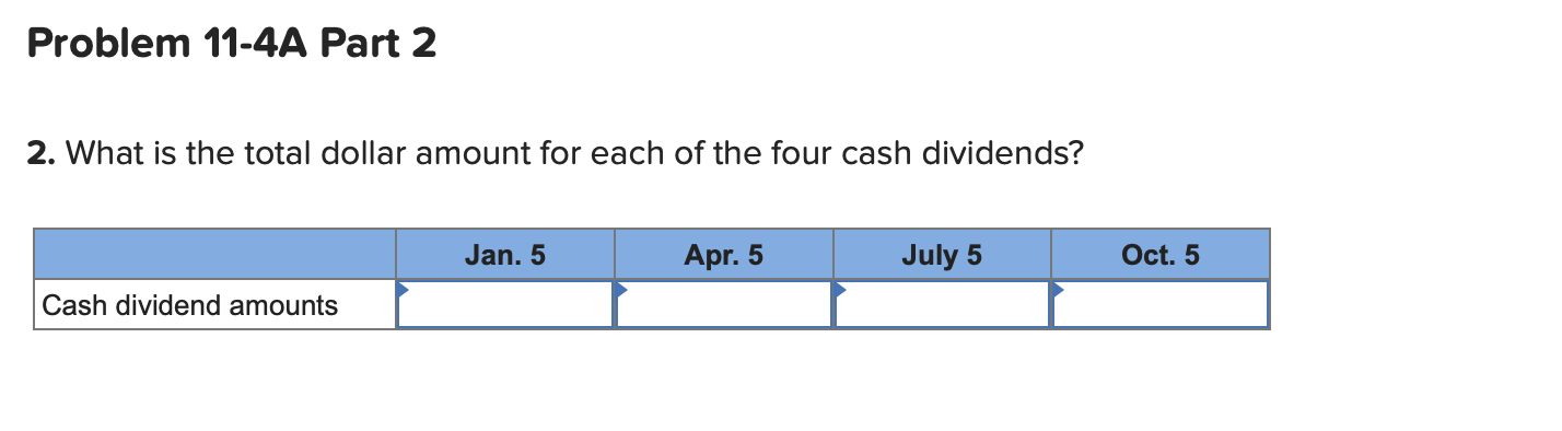 Problem 11-4A Analyzing changes in stockholders' equity accounts LO C3, P2, P3
