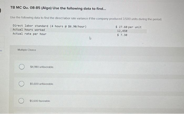  TB MC Qu. 08-81 (Algo) Parallel Enterprises has collected... Parallel Enterprises