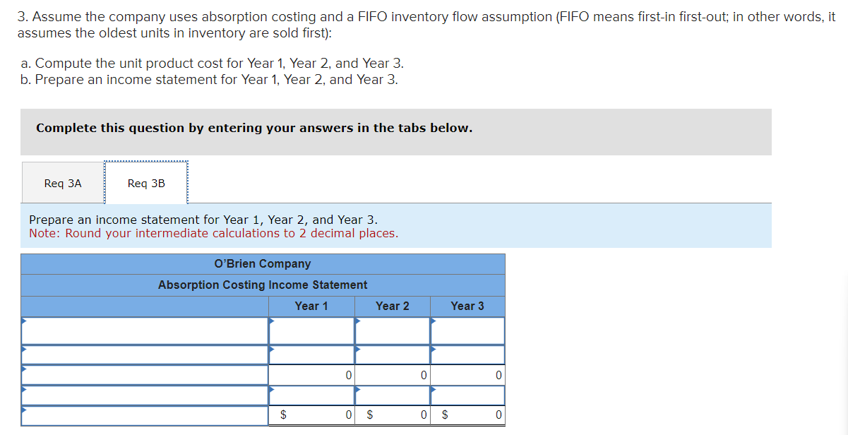 the questions displayed below.] O'Brien Company manufactures and sells one product. The