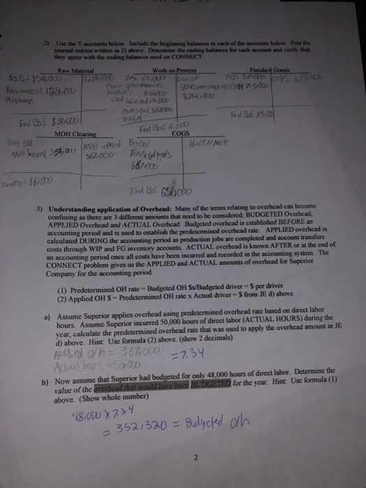 below 1) Write summary journal entries for Superior Company for the following