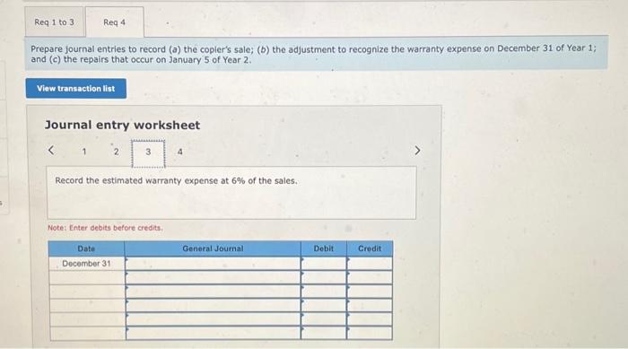 the repairs that occur on January 5 of Year 2 . Journal