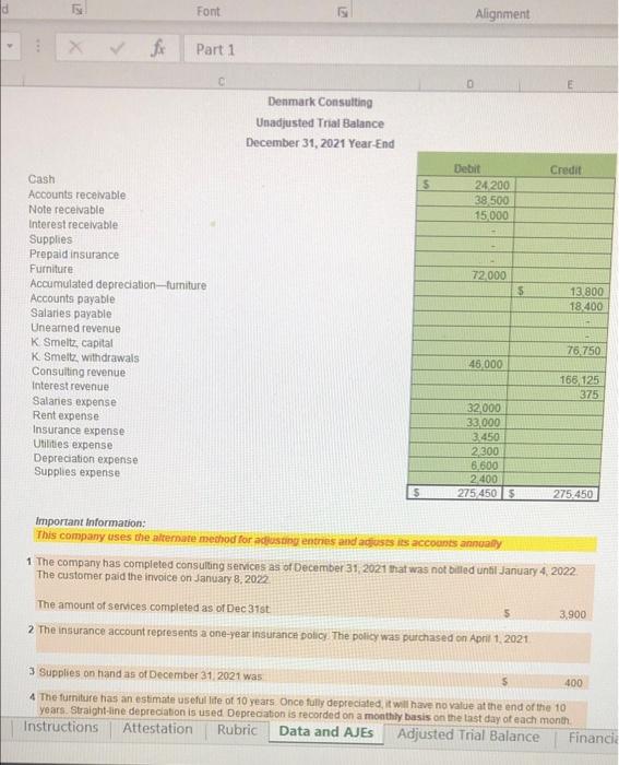  Font Alignment fe Part 1 0 E Denmark Consulting Unadjusted Trial